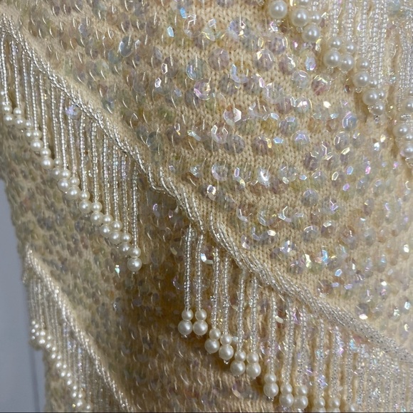 VINTAGE 1970s Hand Beaded Wool Sleeveless Top - Picture 7 of 7